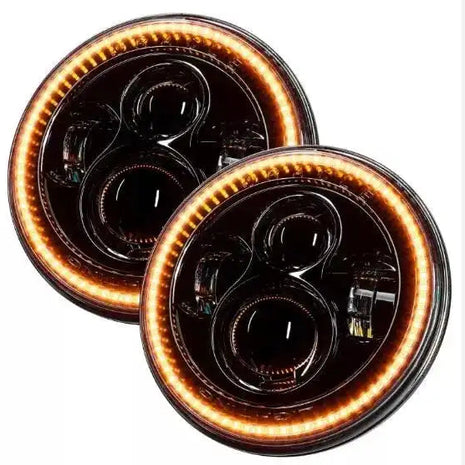 USED 2007-2018 JEEP WRANGLER JK SWITCHBACK LED HALO HEADLIGHTS- 5769-123