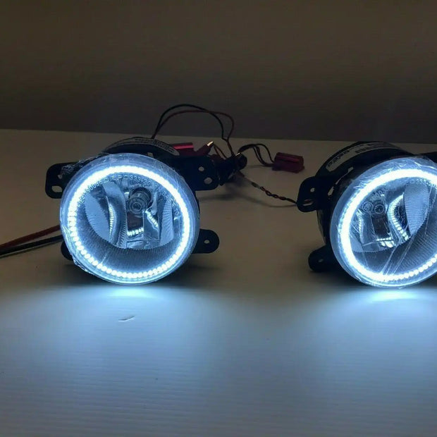 2011-2014 Dodge Charger / 2010-2015 Jeep Wrangler JK White LED Halo Fog Lights