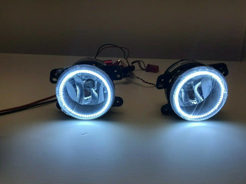 2011-2014 Dodge Charger / 2010-2015 Jeep Wrangler JK White LED Halo Fog Lights