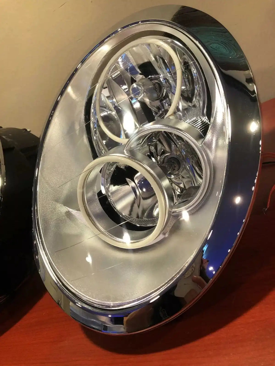 USED 2005-2008 Mini Cooper HEADLIGHTS WITH WHITE PLASMA HALOS 7103-051 | ORACLE Outlet | GRADE C