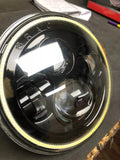 USED 7" HIGH POWERED BLACK LED HEADLIGHTS WITH WHITE LED HALOS 5769-001 | ORACLE Outlet | GRADE B