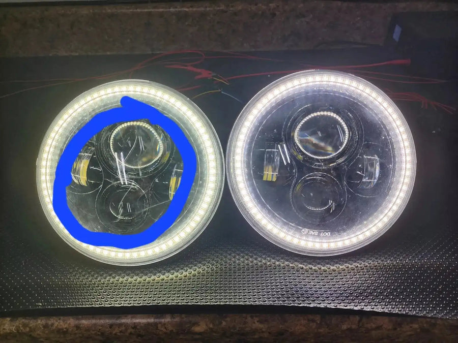USED 2007-2018 JEEP WRANGLER JK SWITCHBACK LED HALO HEADLIGHTS- 5769-123