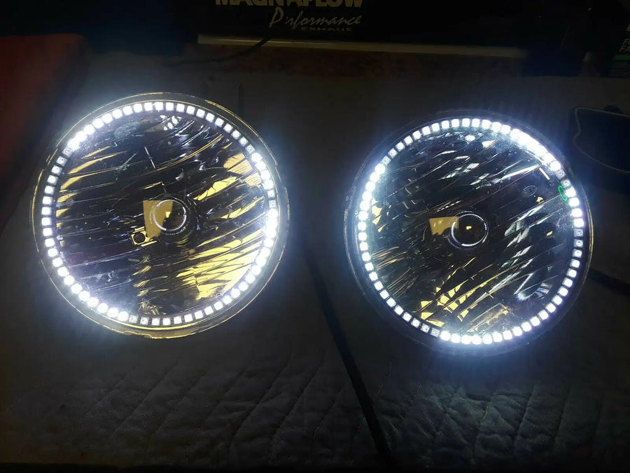 USED 2007-16 Jeep Wrangler Pre-Assembled Headlights - Dynamic ColorSHIFT | ORACLE Outlet | GRADE B