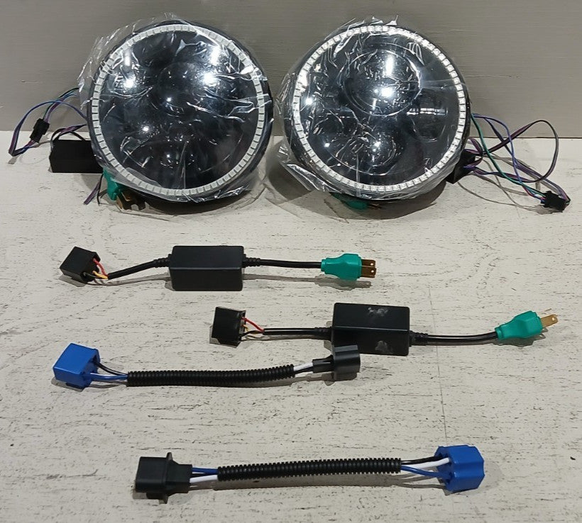 7" High Powered LED Headlights Black Bezel ColorSHIFT 2.0 | ORACLE Outlet | GRADE A