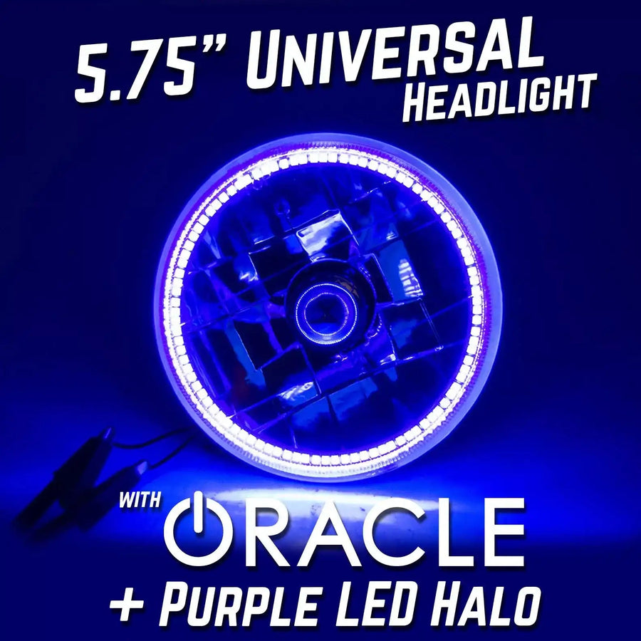 Universal 5.75" Sealed Beam Headlight LED Halo Purple U/V H5006/PAR46