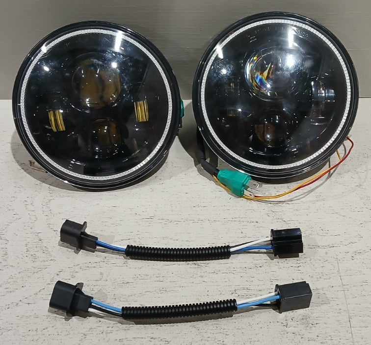 7" High Powered LED Headlights - Black Bezel - Blue | ORACLE Outlet | GRADE B