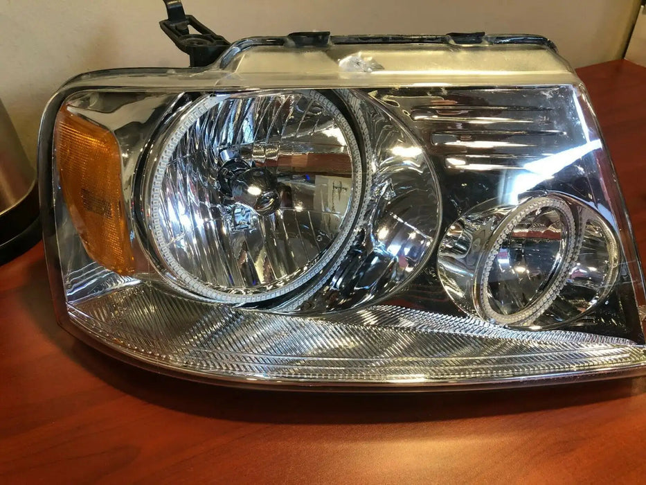 USED 2005-2008 FORD F-150 PRE-ASSEMBLED HEADLIGHTS- CHROME - AMBER 7043-005 | ORACLE Outlet | GRADE B