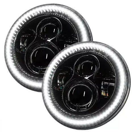 USED 2007-2018 JEEP WRANGLER JK SWITCHBACK LED HALO HEADLIGHTS- 5769-123