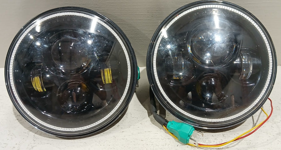 7" High Powered LED Headlights - Black Bezel - Blue | ORACLE Outlet | GRADE B