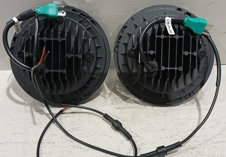 7" High Powered LED Headlights - Black Bezel - Red | ORACLE Outlet | GRADE B