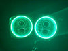 7" High Powered LED Chrome Headlights with Green Plasma Halos - Clearance