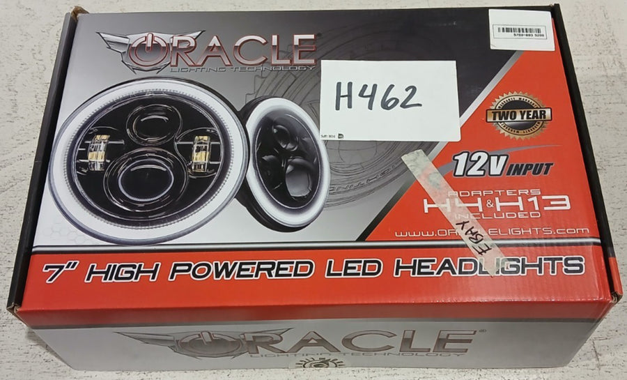 7" High Powered LED Headlights - Black Bezel - Red | ORACLE Outlet | GRADE B