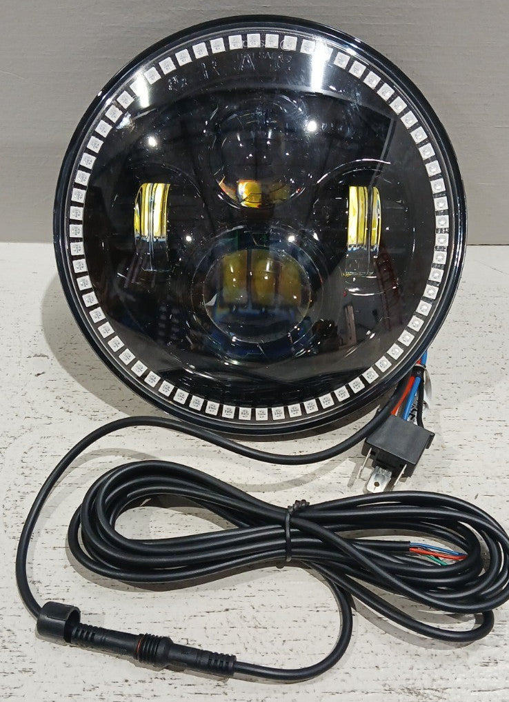7" High Powered LED Headlights - Black Bezel - ColorSHIFT NA | ORACLE Outlet | GRADE C