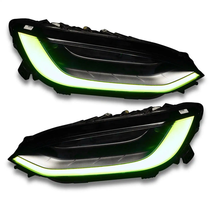 Tesla Model X headlights with yellow DRL