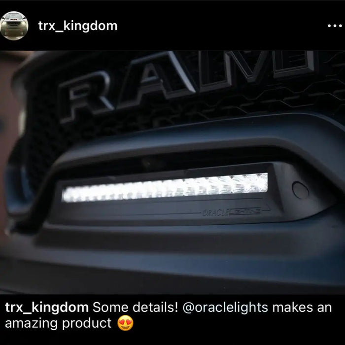 Screenshot of an instagram post, with the RAM TRX Light Bar as the subject. The caption reads: "Some details! @oraclelights makes an amazing product."