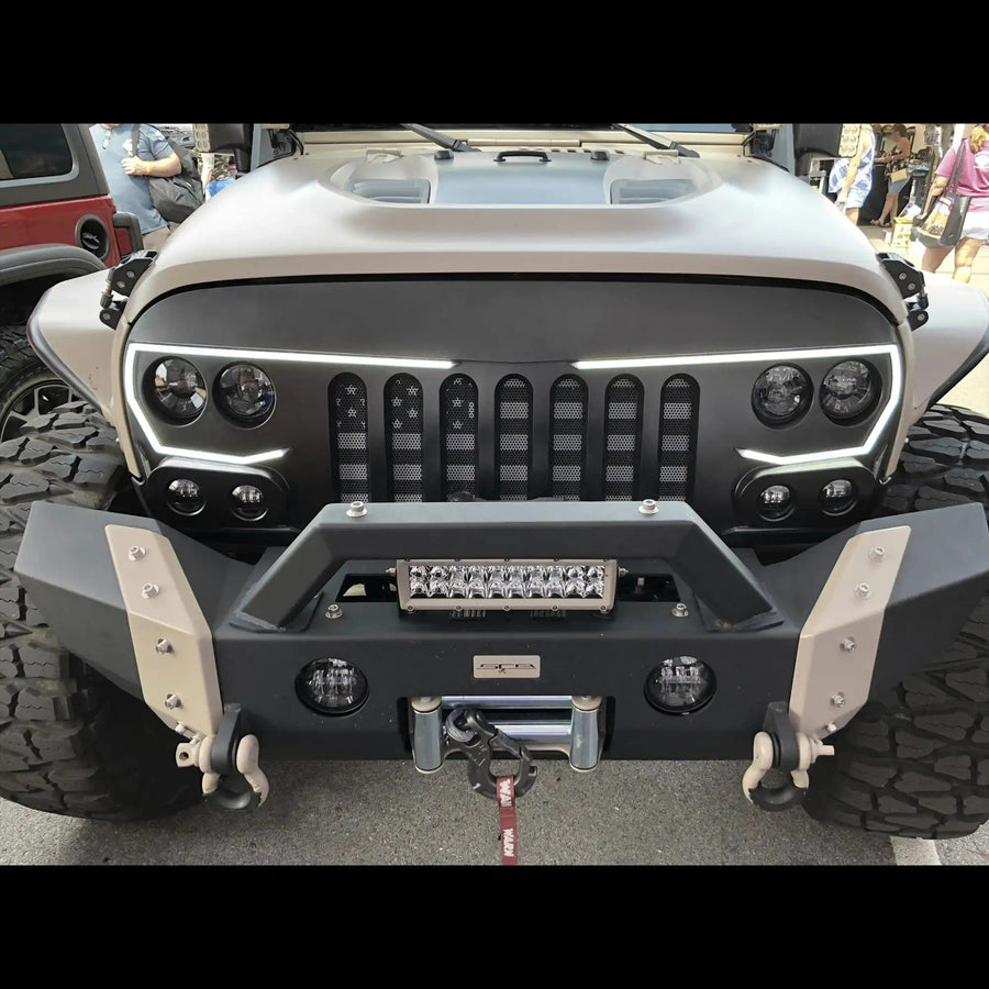 2007-2017 Jeep Wrangler JK VECTOR Pro Series II Full LED Grill - Integrated Headlights & DRL