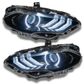 Ford Mustang headlights with white LED halos.