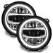 Jeep Gladiator JT headlights with white DRLs.