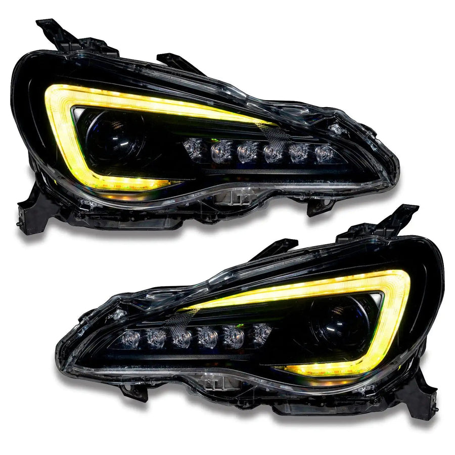 Subaru BRZ headlights with yellow DRLs