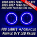 2000-05 Ford Focus SVT/03-04 Mustang SVT/05-07 Escape Fog Lights - ORACLE Purple U/V LED Halos