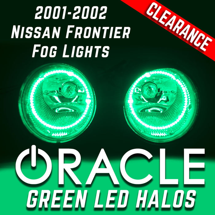 2001-2002 Nissan Frontier Fog Lights with ORACLE Green LED Halo Kit