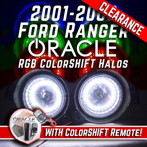 2001-03 FORD Ranger Fog Lights - ORACLE RGB ColorSHIFT Halo Kit + Remote