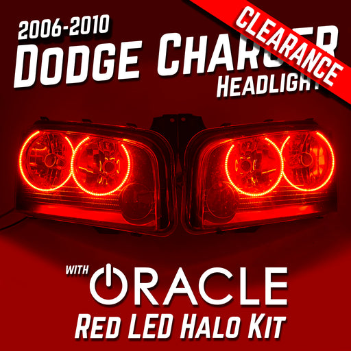 2006-2010 Dodge Charger Headlights - ORACLE Red LED Halo Kit Pre-Installed