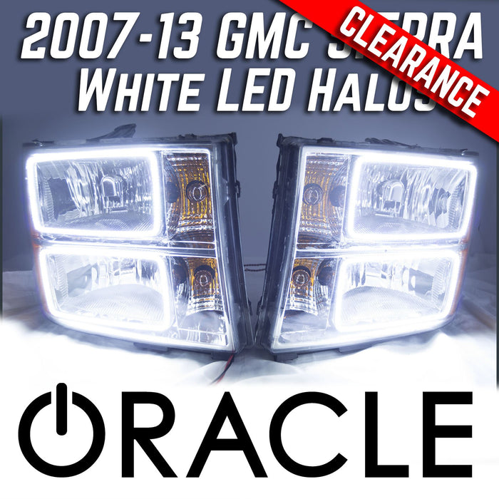2007-13 GMC Sierra 1500/2500/3500 Headlights - ORACLE White LED SMD Halos