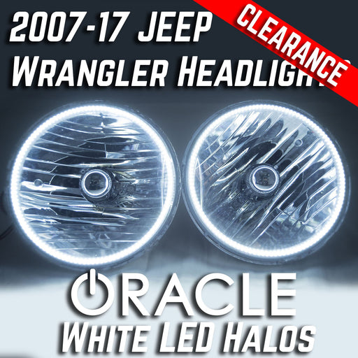 2007-16 Jeep Wrangler JK Headlights // ORACLE White LED/SMD Halos Installed