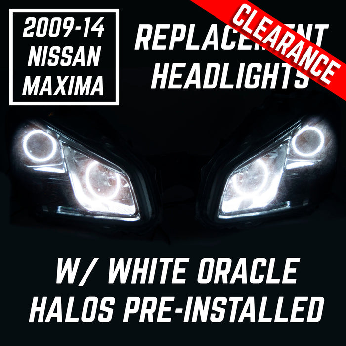 2009-2014 Nissan Maxima Headlights - ORACLE WHITE LED Halo Kit + Tinted Lenses