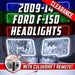 2009-14 Ford F-150 Headlights with ORACLE RGB ColorSHIFT Halos + ColorSHIFT RGB Remote
