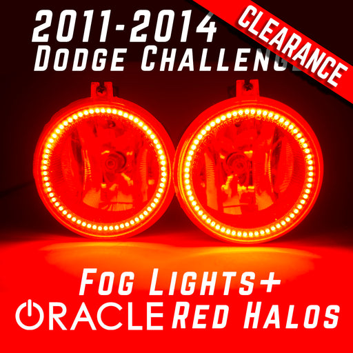 2011-2014 Dodge Challenger Fog Lights - ORACLE Red LED Halo Kit