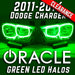2011-2014 Dodge Charger Headlights - ORACLE Green LED Halo Kit Pre-Installed