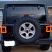 Rear end of a Jeep Wrangler JL with Black Series LED Tail Lights installed.