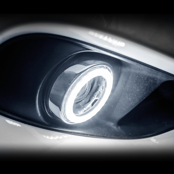 2010-2013 Chevrolet Camaro LED Surface Mount Fog Light Halo Kit with white LEDs.