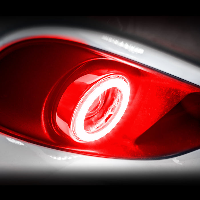 2010-2013 Chevrolet Camaro LED Surface Mount Fog Light Halo Kit with red LEDs.