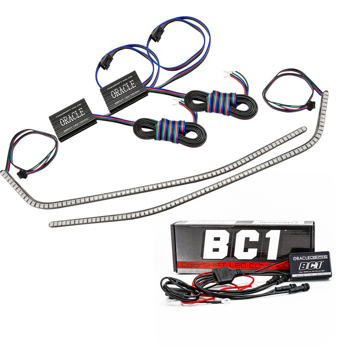 2019-2023 Chevrolet Camaro ColorSHIFT Surface Mount Headlight DRL Modules with BC1 Controller.