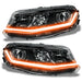 Chevrolet Camaro headlights with amber LED Surface Mount DRL Modules.