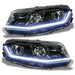 Chevrolet Camaro headlights with white Surface Mount DRL Modules.