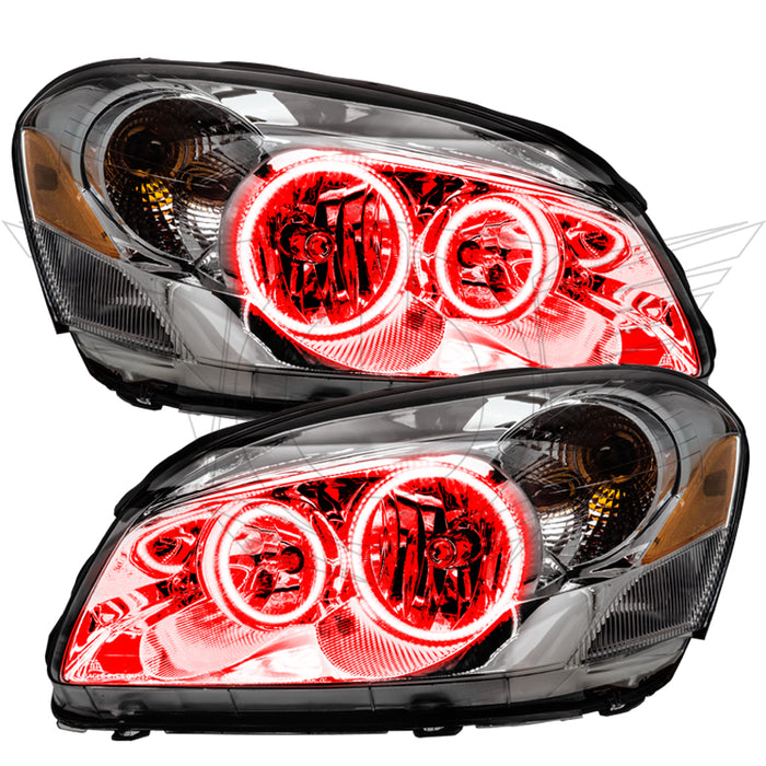 2006-2011 Buick Lucerne LED Headlight Halo Kit with red halo rings.