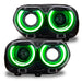 Challenger headlights with green halos