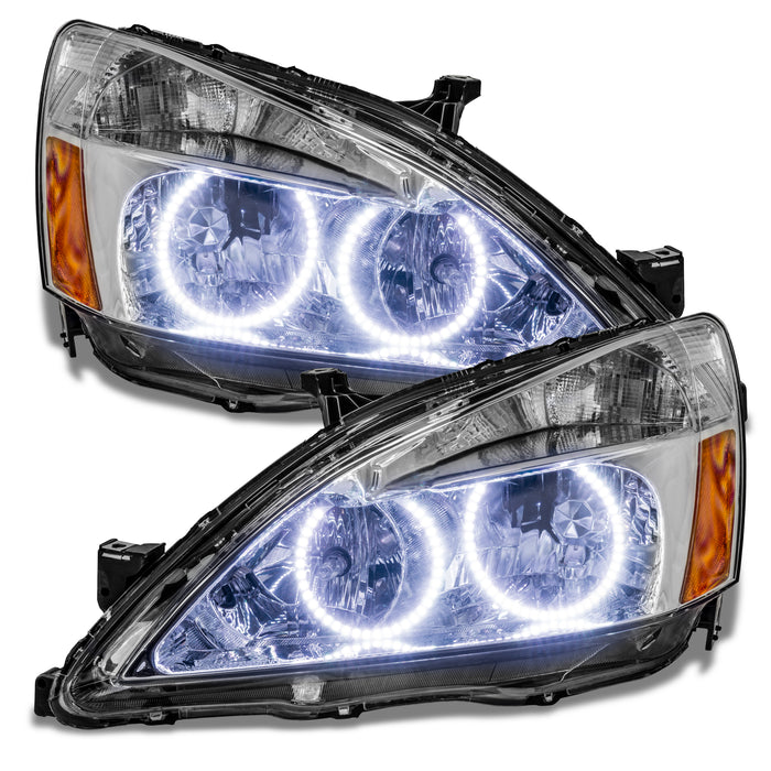 Honda Accord headlights with white halos.