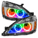 Honda Accord headlights with rainbow halos.