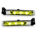 Dodge Charger fog lights with yellow LEDs.