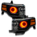 Ford Flex headlights with amber LED halo rings.