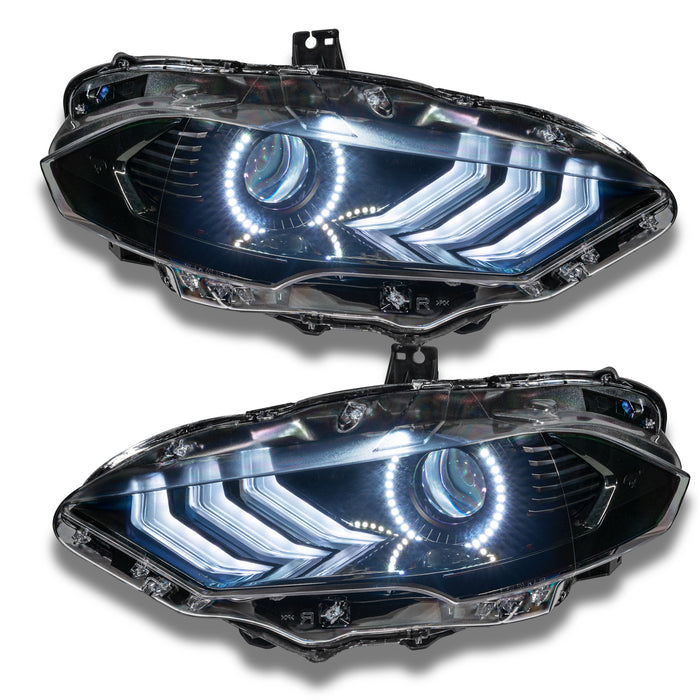 Mustang headlights with white halos and DRL