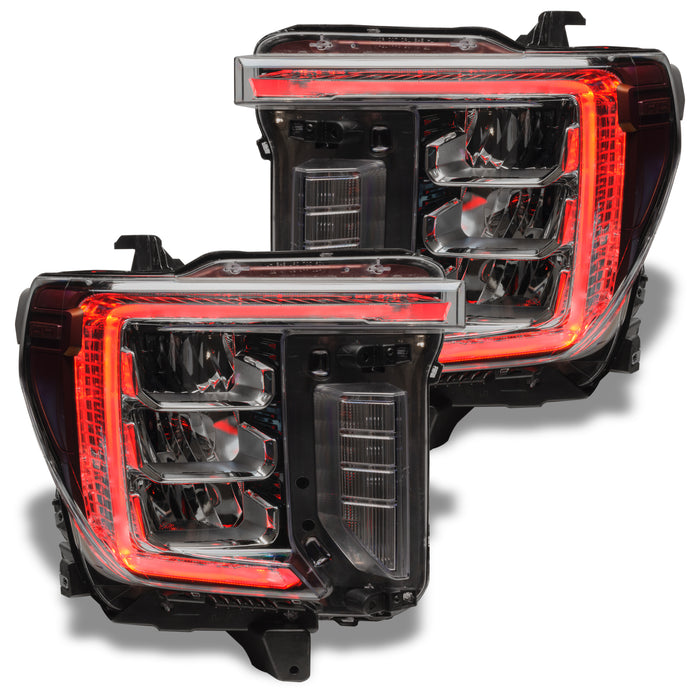 GMC sierra headlights with red DRL