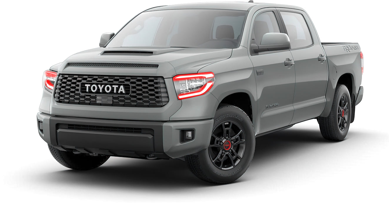 Rendering of a Toyota Tundra with red DRLs