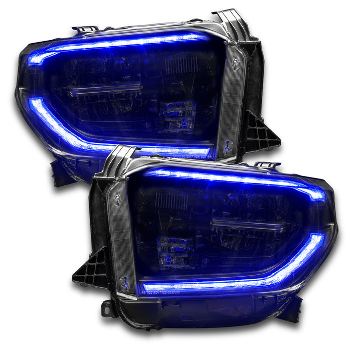 Toyota Tundra headlights with blue DRLs