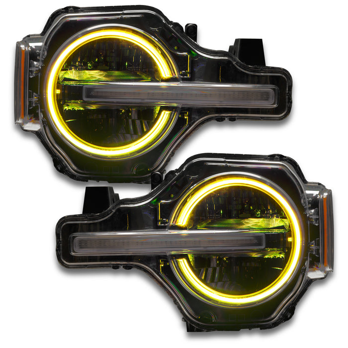 Bronco headlights with yellow halos
